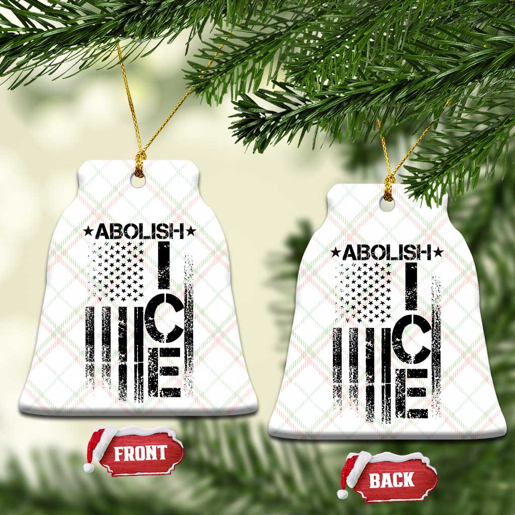 Abolish ICE Ceramic Ornament Vintage American Flag