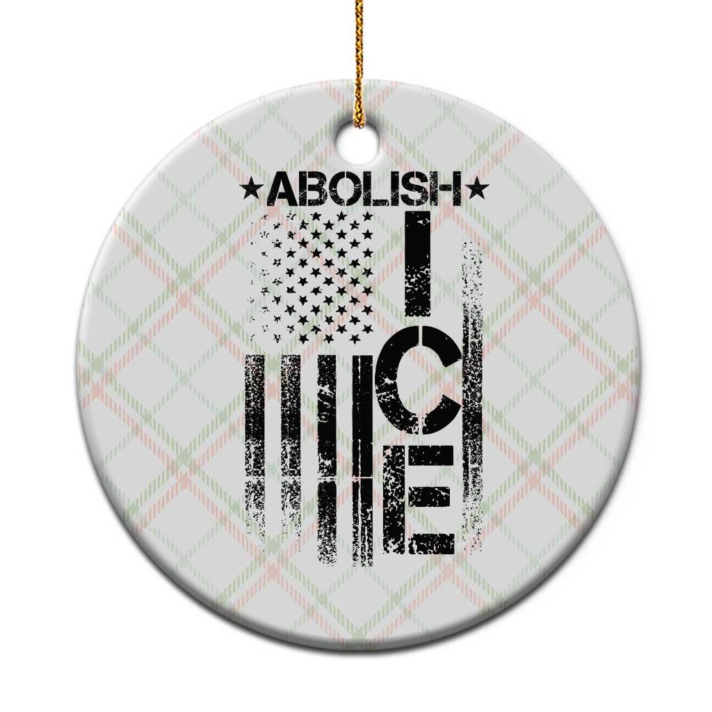 Abolish ICE Ceramic Ornament Vintage American Flag