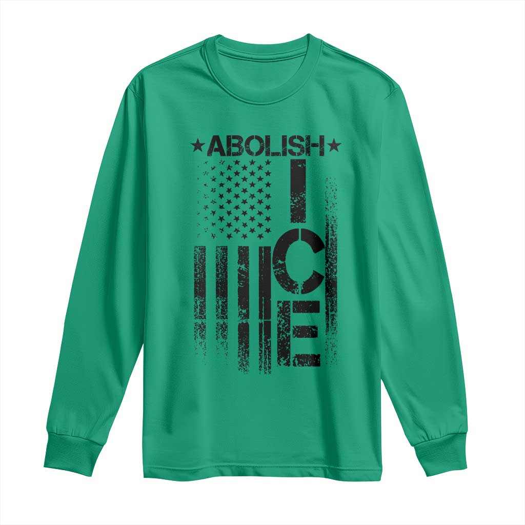 Abolish ICE Long Sleeve Shirt Vintage American Flag