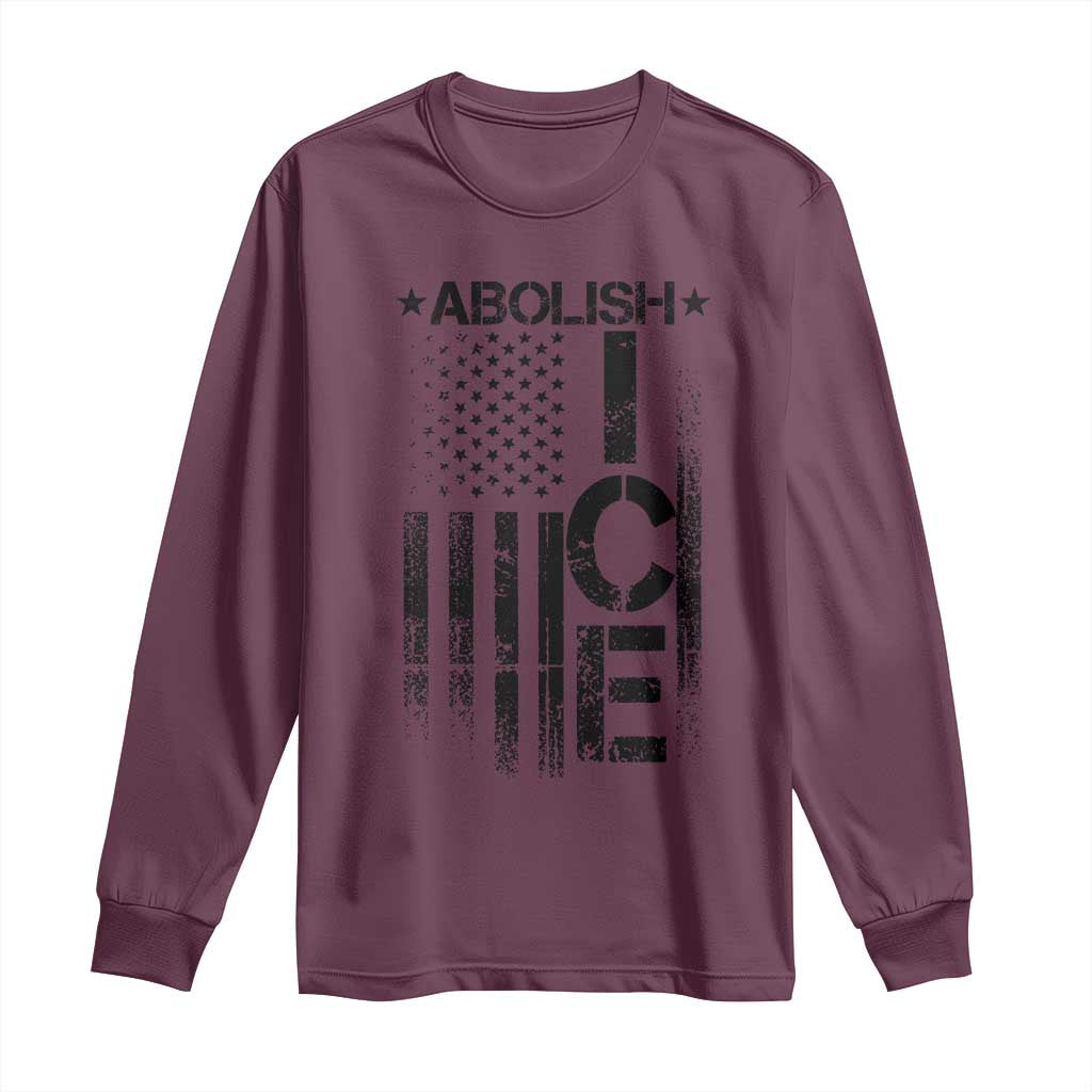 Abolish ICE Long Sleeve Shirt Vintage American Flag