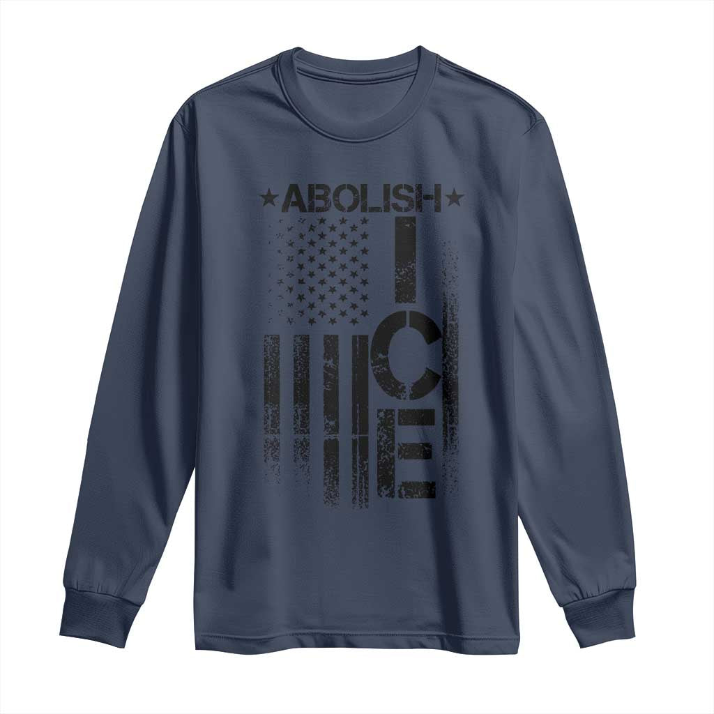 Abolish ICE Long Sleeve Shirt Vintage American Flag
