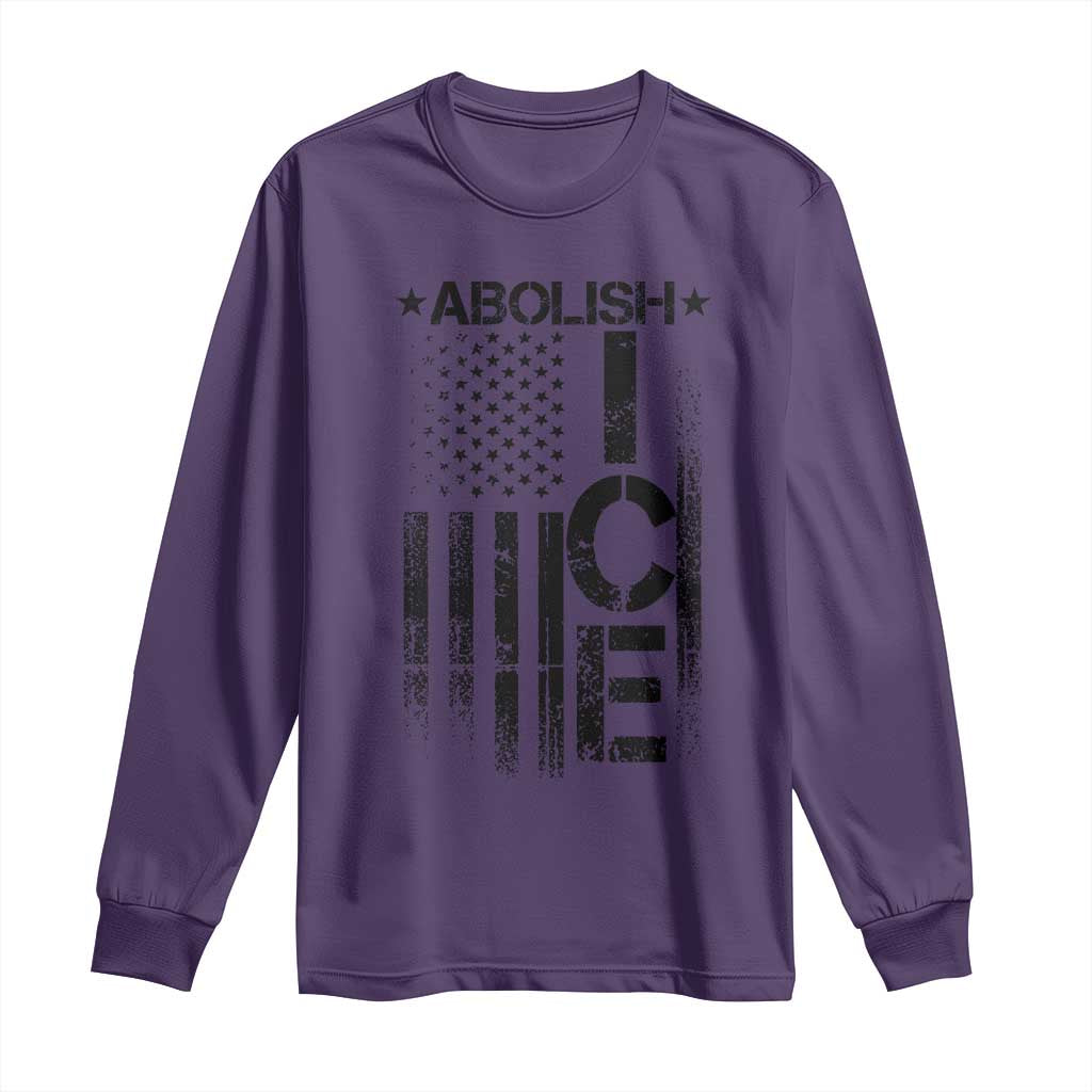 Abolish ICE Long Sleeve Shirt Vintage American Flag