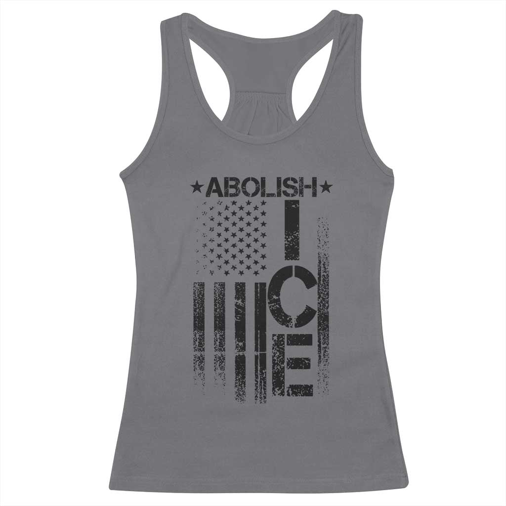 Abolish ICE Racerback Tank Top Vintage American Flag