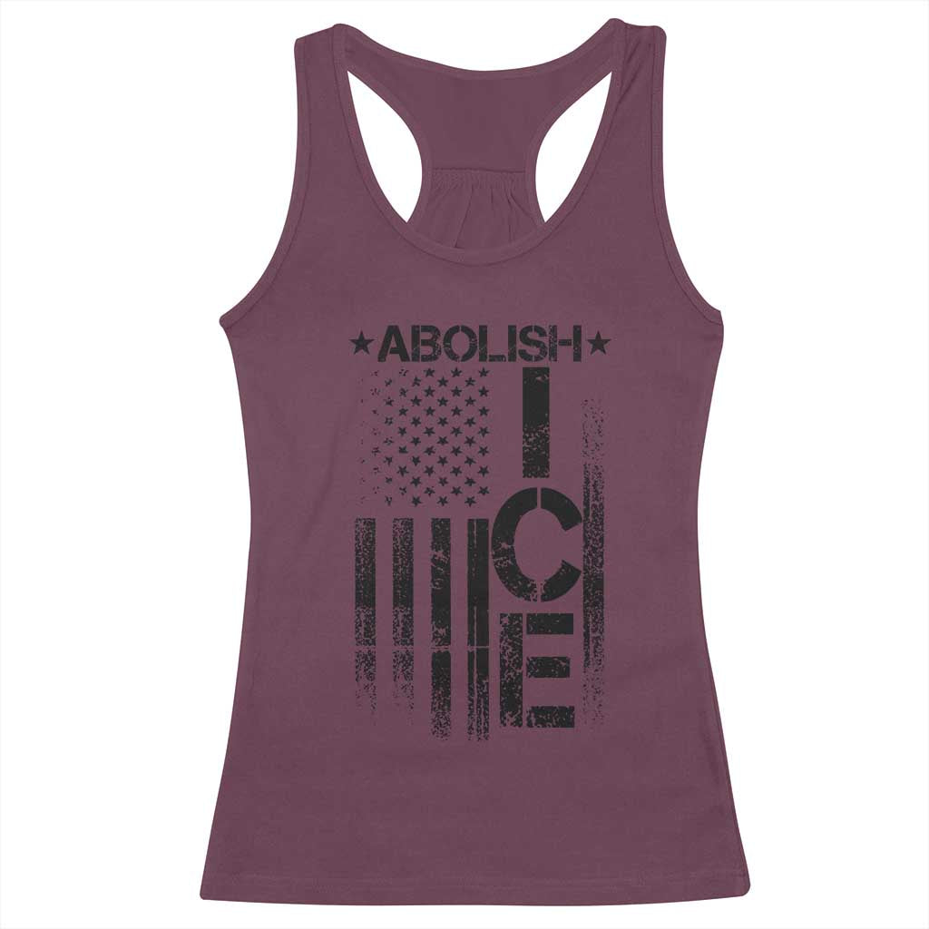 Abolish ICE Racerback Tank Top Vintage American Flag