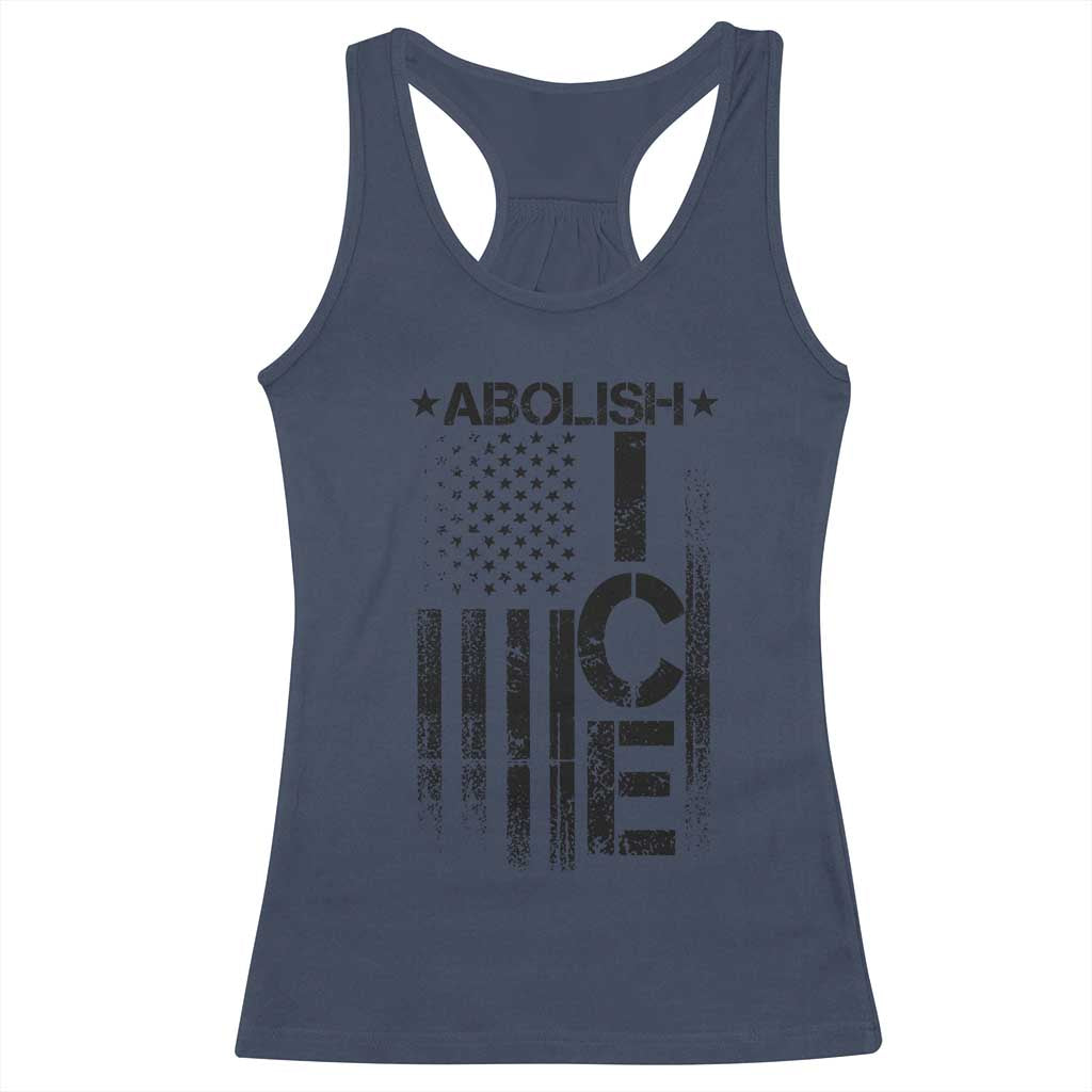 Abolish ICE Racerback Tank Top Vintage American Flag