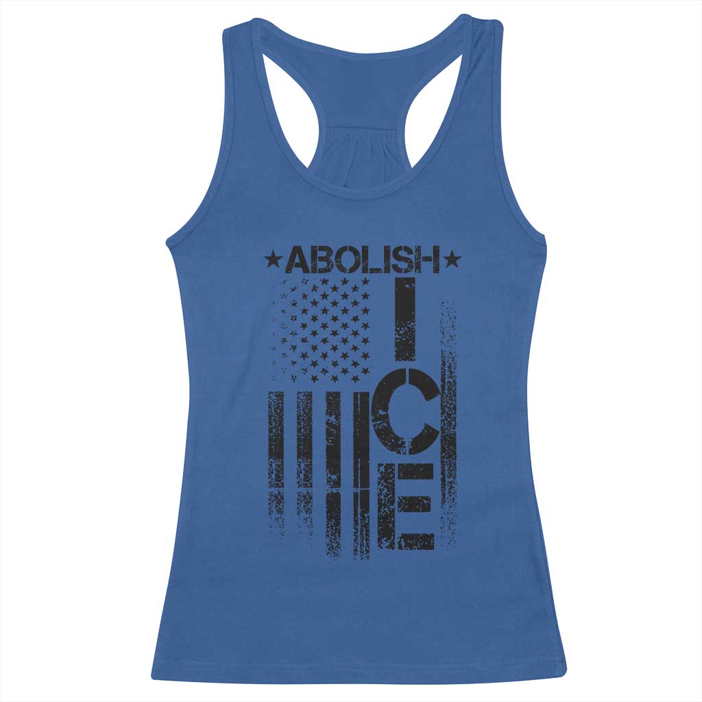 Abolish ICE Racerback Tank Top Vintage American Flag