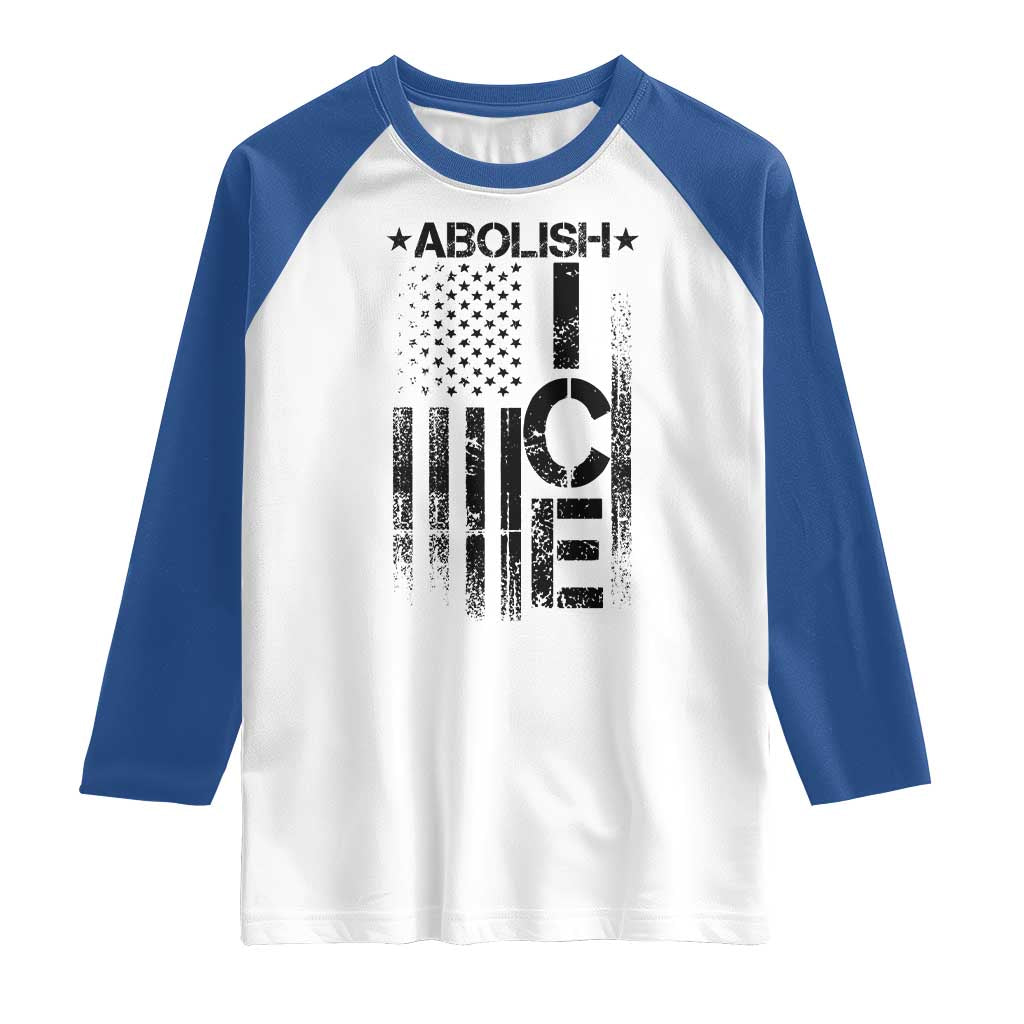 Abolish ICE Raglan Shirt Vintage American Flag