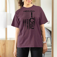 Abolish ICE T Shirt For Women Vintage American Flag
