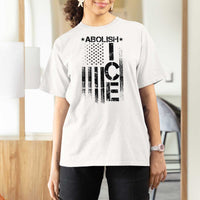 Abolish ICE T Shirt For Women Vintage American Flag