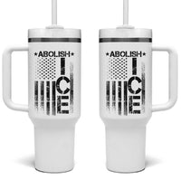Abolish ICE Tumbler With Handle Vintage American Flag