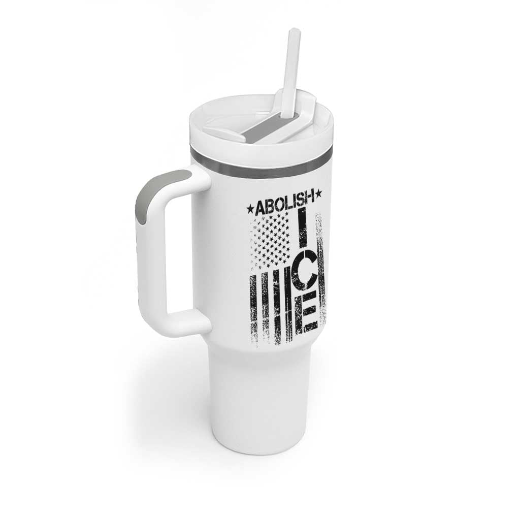 Abolish ICE Tumbler With Handle Vintage American Flag