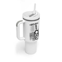 Abolish ICE Tumbler With Handle Vintage American Flag