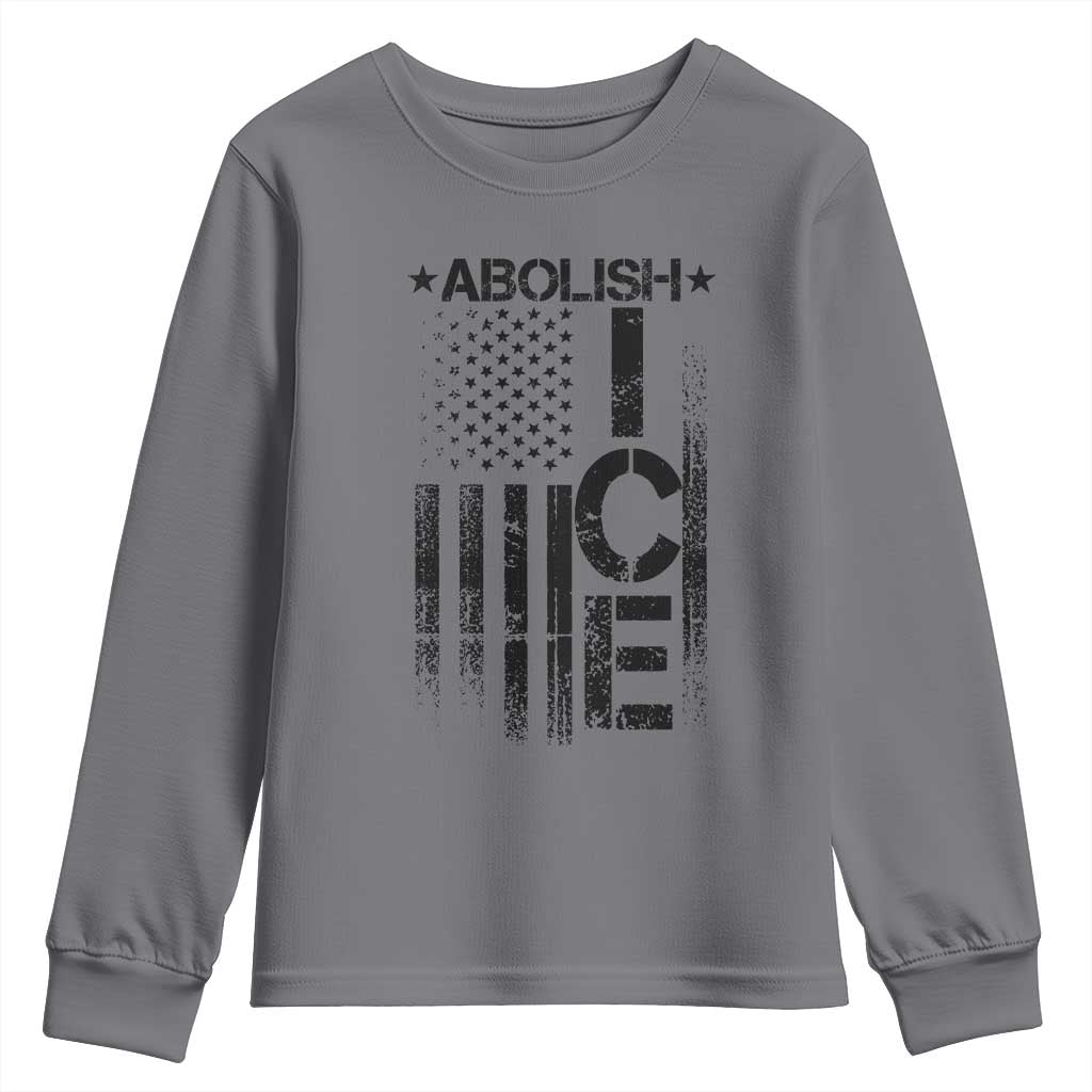 Abolish ICE Youth Sweatshirt Vintage American Flag