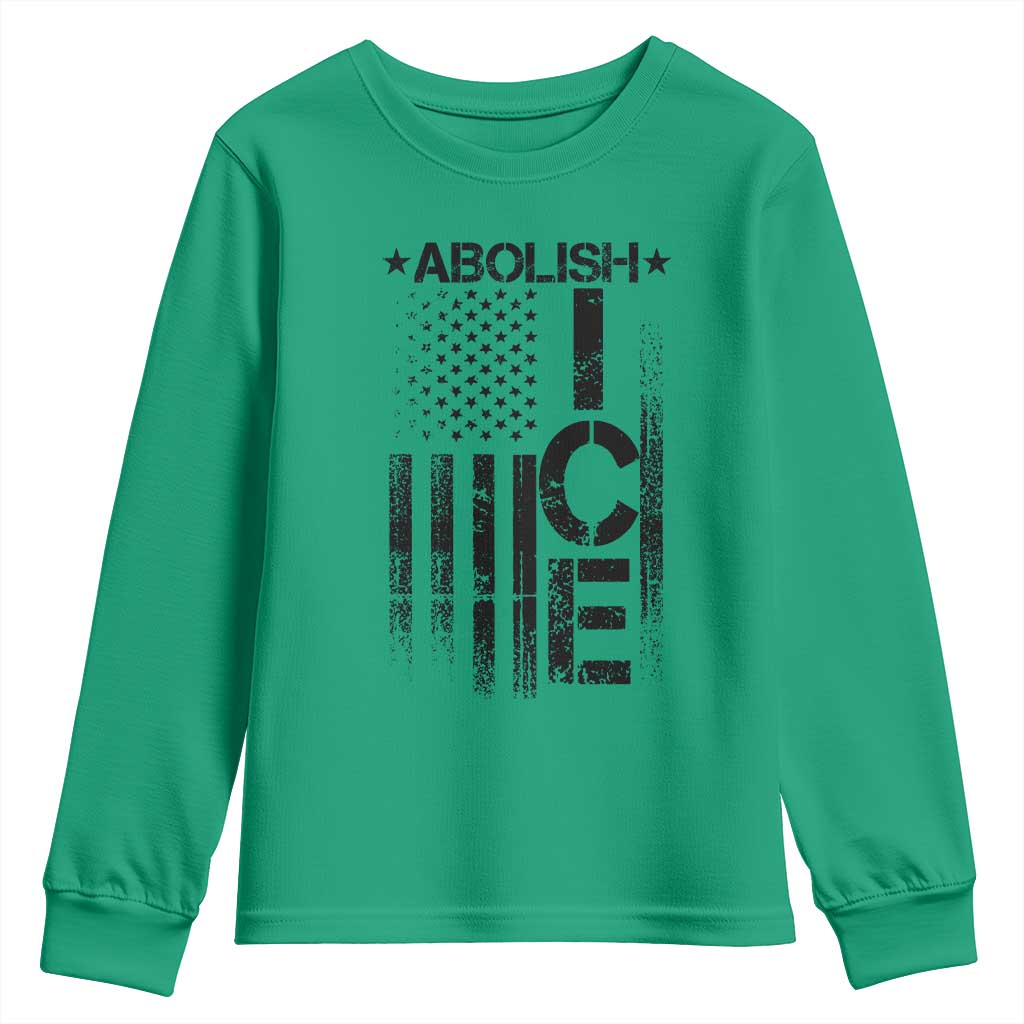 Abolish ICE Youth Sweatshirt Vintage American Flag