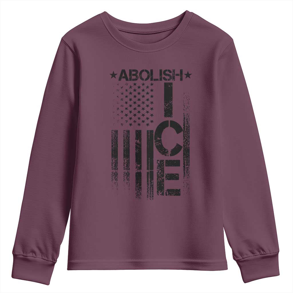 Abolish ICE Youth Sweatshirt Vintage American Flag