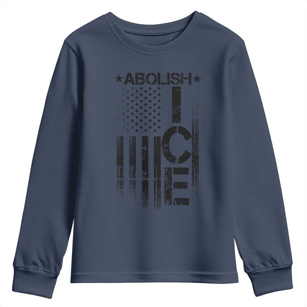 Abolish ICE Youth Sweatshirt Vintage American Flag