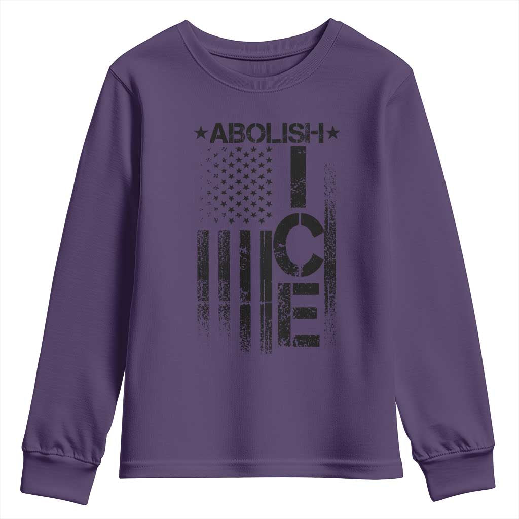 Abolish ICE Youth Sweatshirt Vintage American Flag
