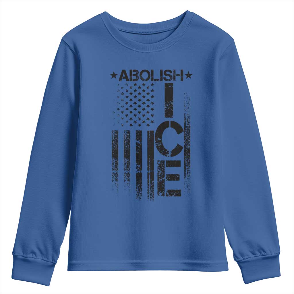 Abolish ICE Youth Sweatshirt Vintage American Flag
