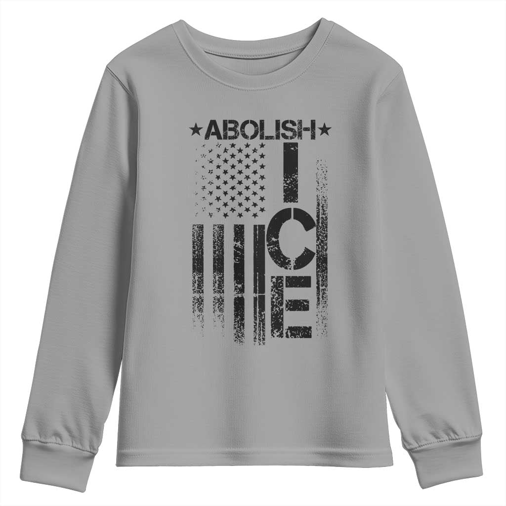 Abolish ICE Youth Sweatshirt Vintage American Flag