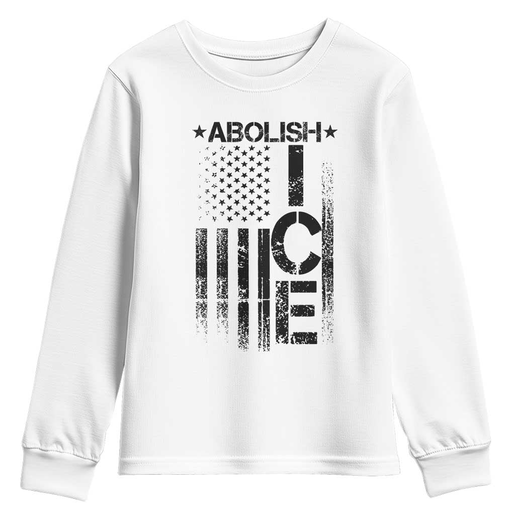 Abolish ICE Youth Sweatshirt Vintage American Flag