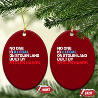 No One Is Illegal On Stolen Land Ceramic Ornament Built by Stolen Hands