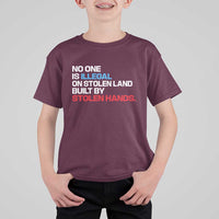No One Is Illegal On Stolen Land T Shirt For Kid Built by Stolen Hands