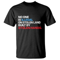No One Is Illegal On Stolen Land T Shirt Built by Stolen Hands