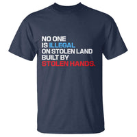 No One Is Illegal On Stolen Land T Shirt Built by Stolen Hands