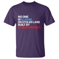 No One Is Illegal On Stolen Land T Shirt Built by Stolen Hands
