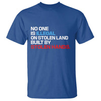 No One Is Illegal On Stolen Land T Shirt Built by Stolen Hands