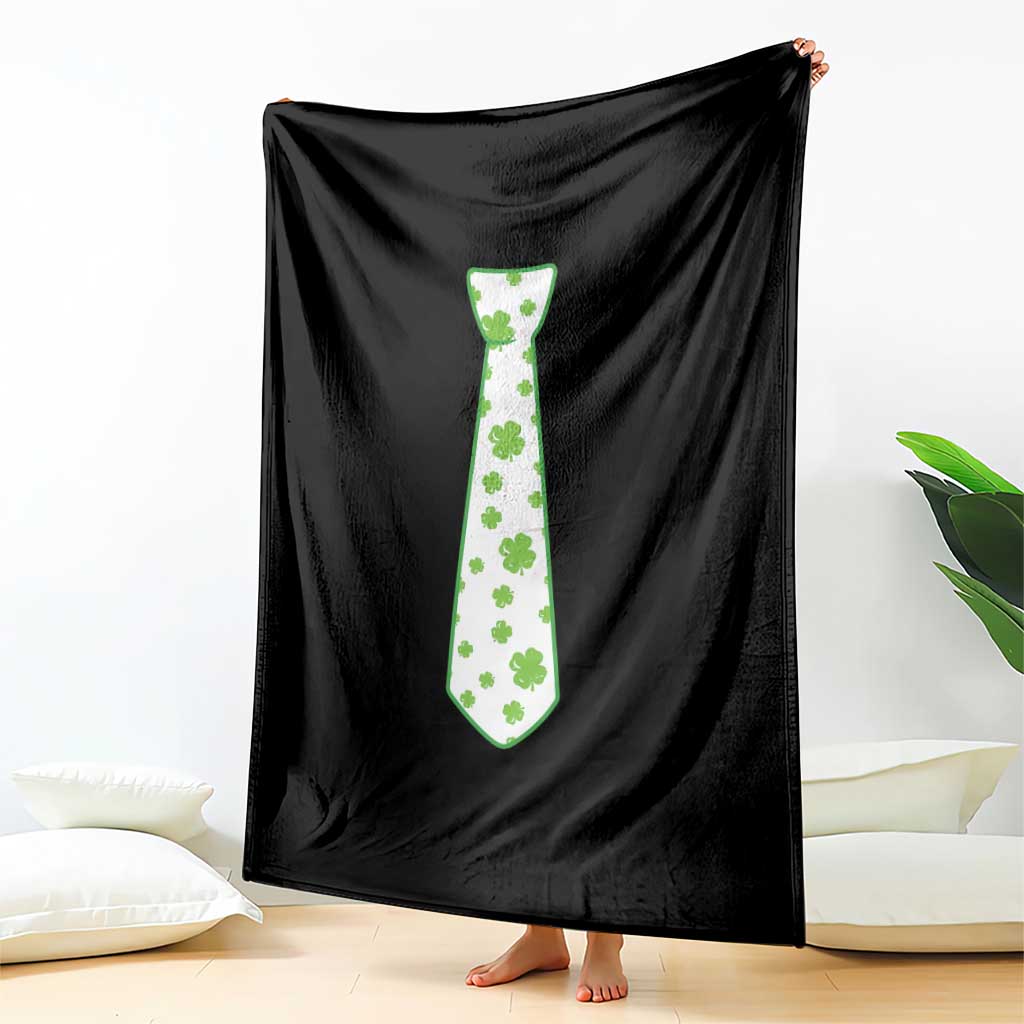 Shamrocks Tie Throw Blanket Kids St Patricks Day Costume Party Humor