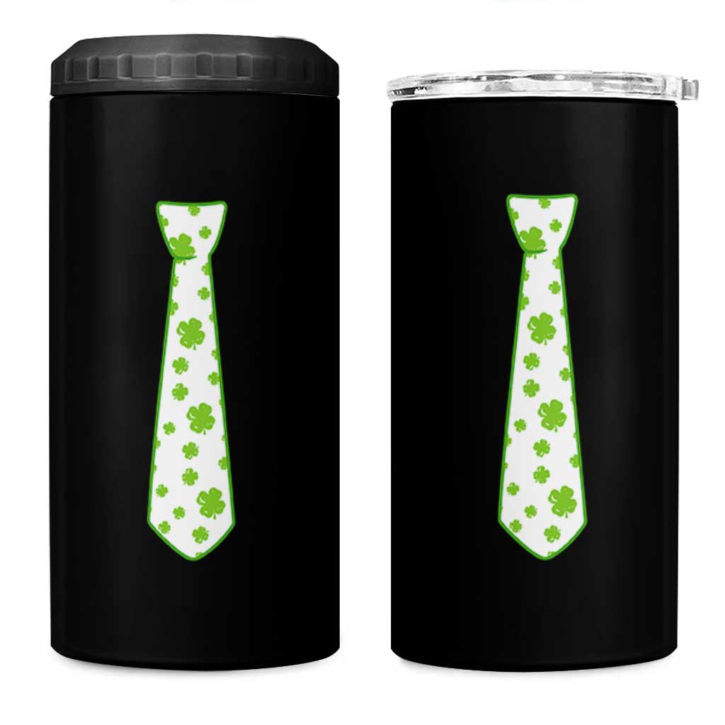 Shamrocks Tie 4 in 1 Can Cooler Tumbler Kids St Patricks Day Costume Party Humor