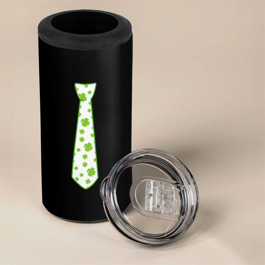 Shamrocks Tie 4 in 1 Can Cooler Tumbler Kids St Patricks Day Costume Party Humor
