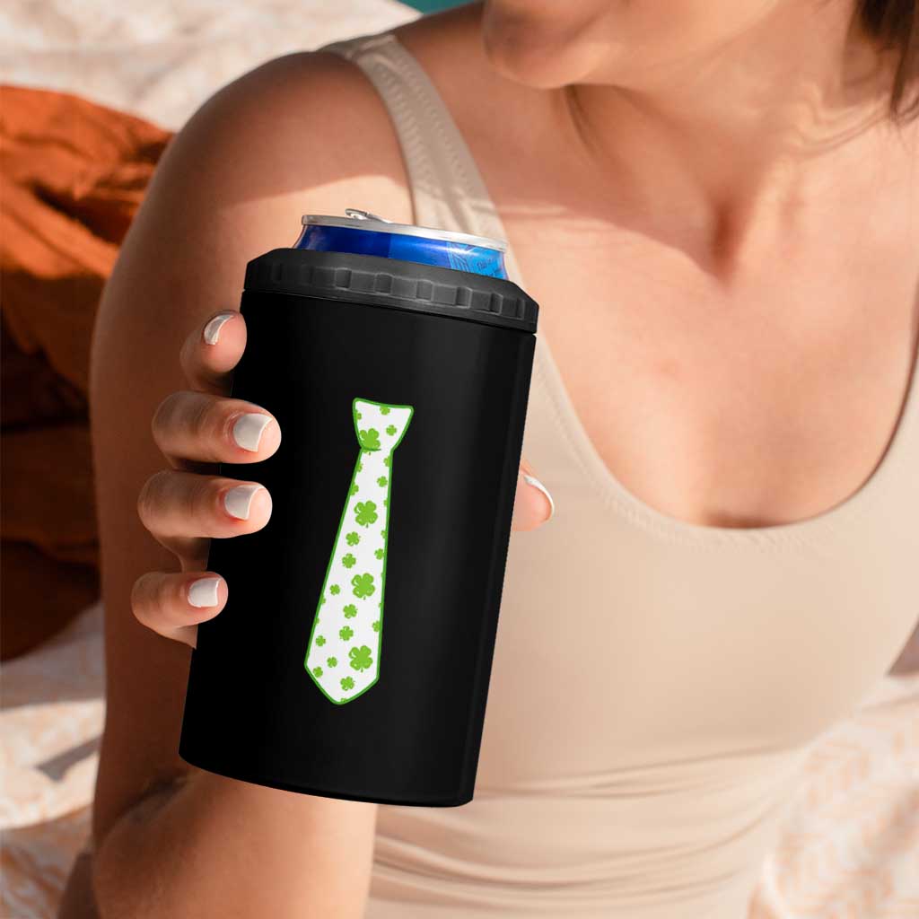 Shamrocks Tie 4 in 1 Can Cooler Tumbler Kids St Patricks Day Costume Party Humor