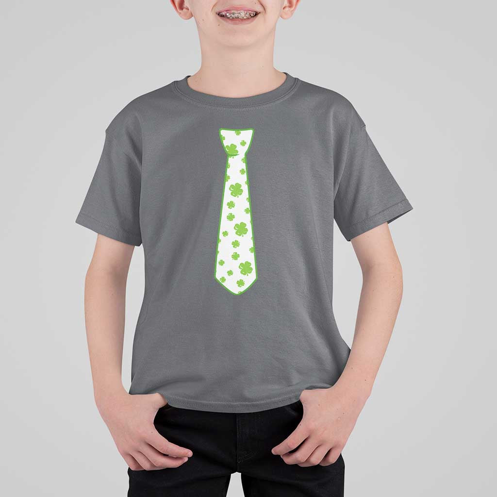 Shamrocks Tie T Shirt For Kid Kids St Patricks Day Costume Party Humor