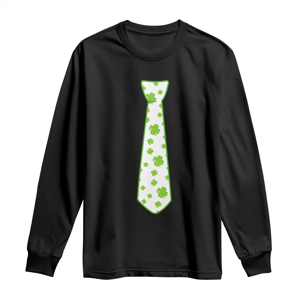 Shamrocks Tie Long Sleeve Shirt Kids St Patricks Day Costume Party Humor