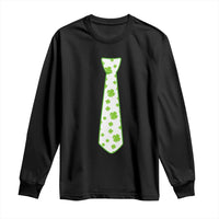Shamrocks Tie Long Sleeve Shirt Kids St Patricks Day Costume Party Humor