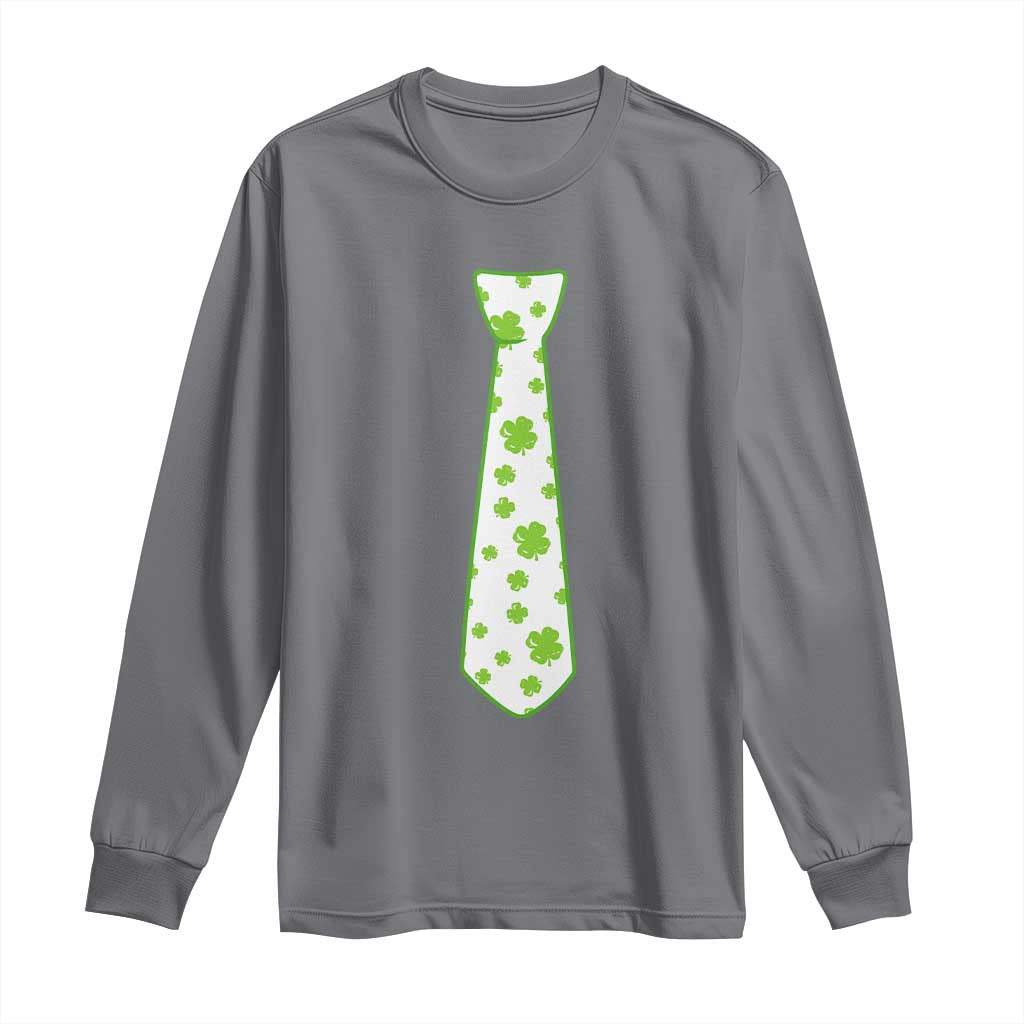 Shamrocks Tie Long Sleeve Shirt Kids St Patricks Day Costume Party Humor