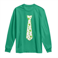 Shamrocks Tie Long Sleeve Shirt Kids St Patricks Day Costume Party Humor