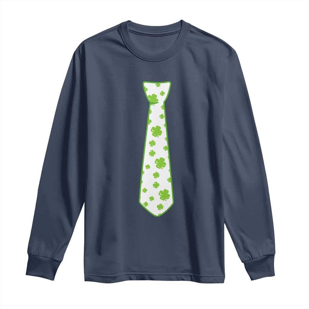 Shamrocks Tie Long Sleeve Shirt Kids St Patricks Day Costume Party Humor