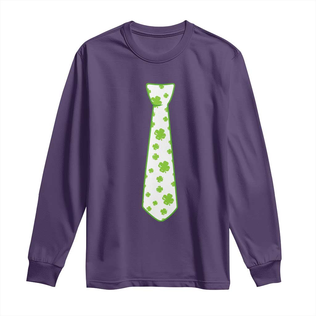 Shamrocks Tie Long Sleeve Shirt Kids St Patricks Day Costume Party Humor