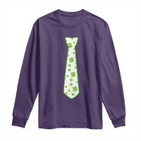 Shamrocks Tie Long Sleeve Shirt Kids St Patricks Day Costume Party Humor