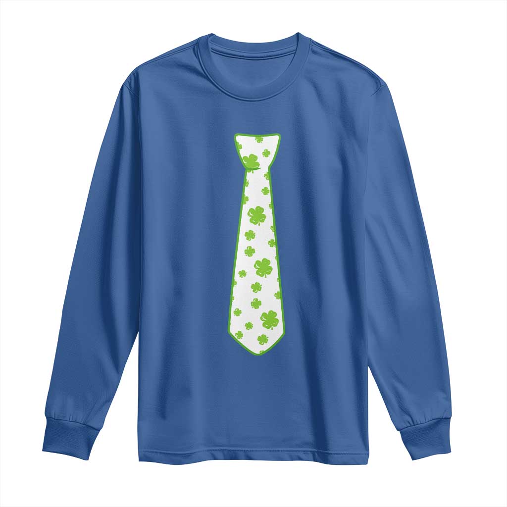 Shamrocks Tie Long Sleeve Shirt Kids St Patricks Day Costume Party Humor