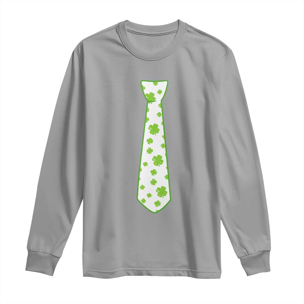 Shamrocks Tie Long Sleeve Shirt Kids St Patricks Day Costume Party Humor
