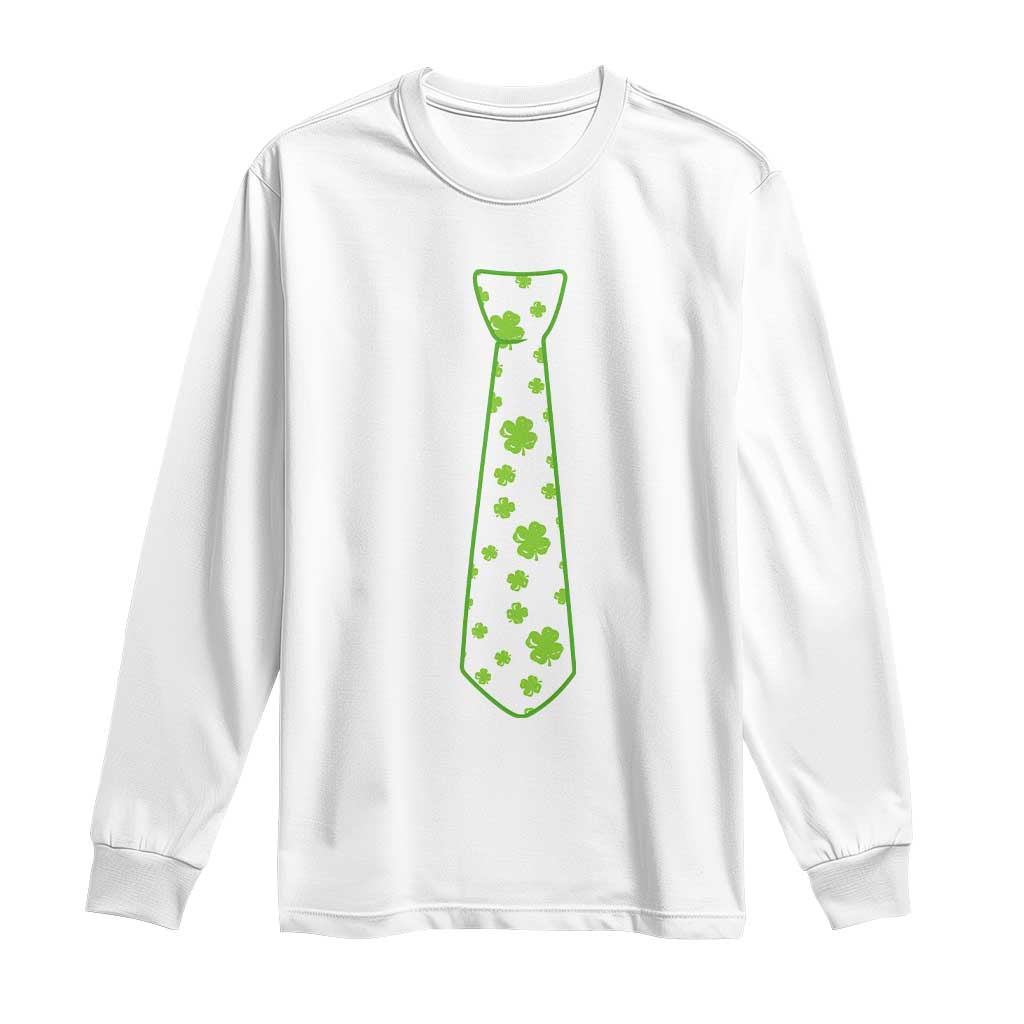 Shamrocks Tie Long Sleeve Shirt Kids St Patricks Day Costume Party Humor