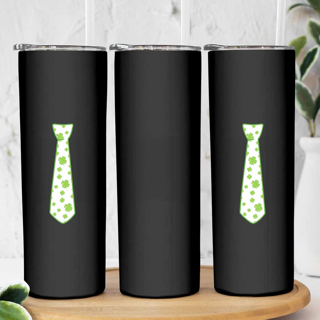 Shamrocks Tie Skinny Tumbler Kids St Patricks Day Costume Party Humor