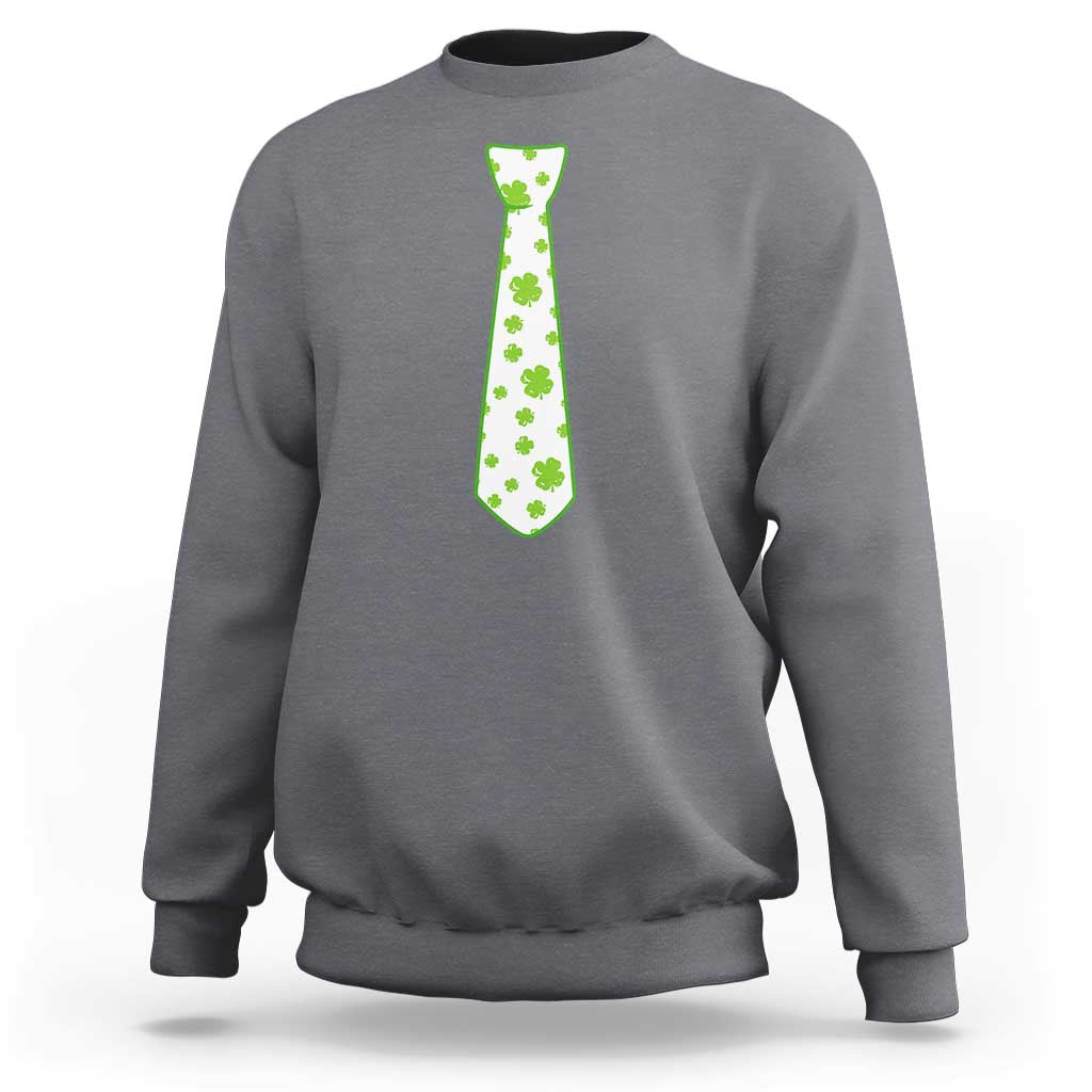 Shamrocks Tie Sweatshirt Kids St Patricks Day Costume Party Humor