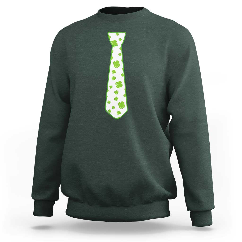 Shamrocks Tie Sweatshirt Kids St Patricks Day Costume Party Humor