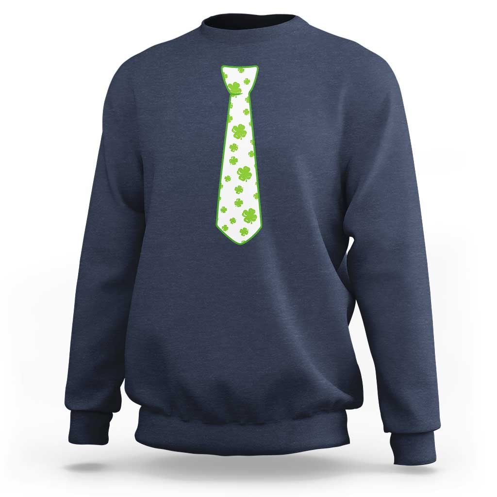 Shamrocks Tie Sweatshirt Kids St Patricks Day Costume Party Humor