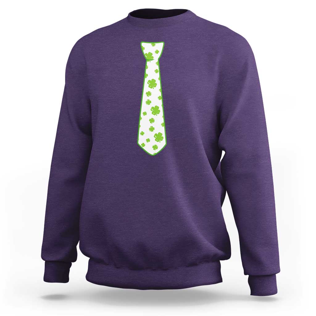 Shamrocks Tie Sweatshirt Kids St Patricks Day Costume Party Humor